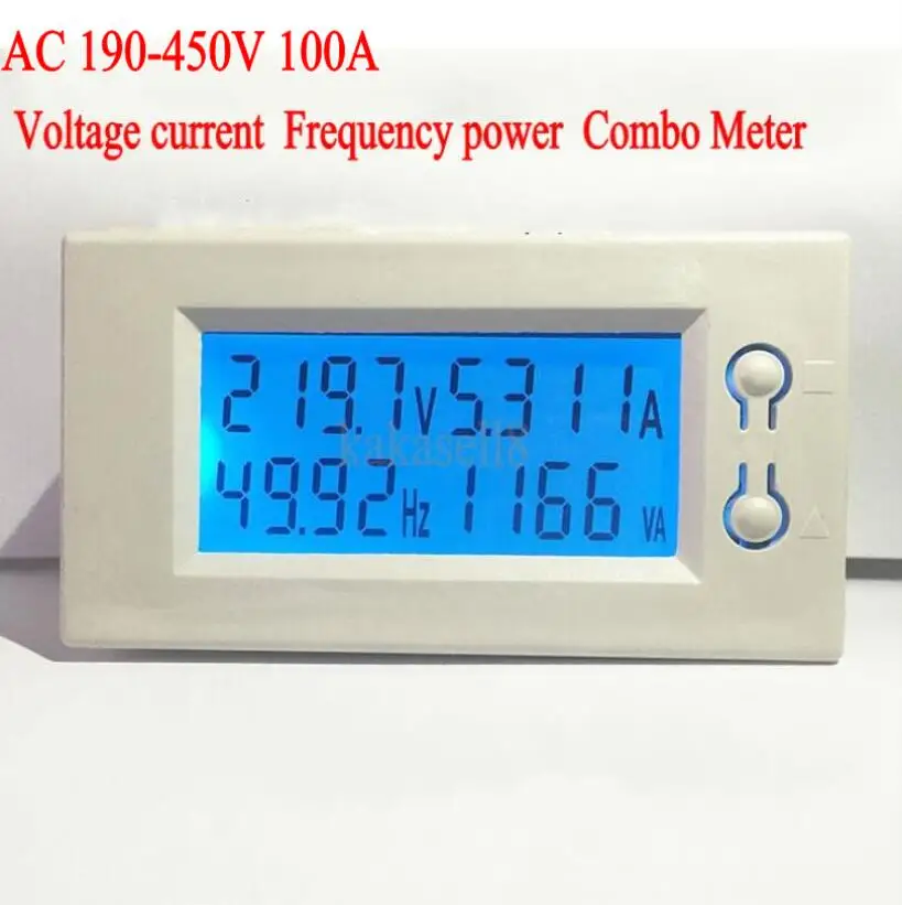 AC 190-450V 220v 380v 100A 4 in 1 LCD Voltage current power Frequency Combo Meter Panel meter Voltmeter ammeter
AC 190-450V 220v 380v 100A 4 in 1 LCD Voltage current power Frequency Combo Meter Panel meter Voltmeter ammeter