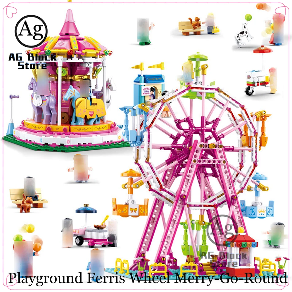 762+pcs Compatible Legoed Ferris Wheel Merry-Go-Round Amusement Park Building Block CITY Friends Figures Brick Children Toys
762+pcs Compatible Legoed Ferris Wheel Merry-Go-Round Amusement Park Building Block CITY Friends Figures Brick Children Toys