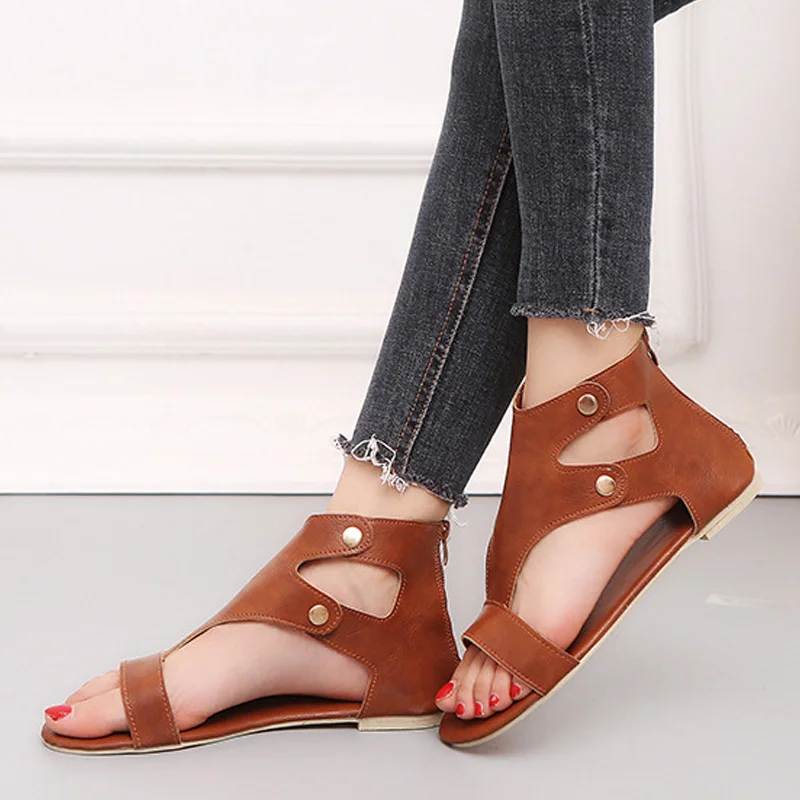 Retro Rome Women Flats Rivet Women Shoes Simple Leather Shoes Fashion Women Sandals Summer Women Casual Shoes Plus Size 35-43
Retro Rome Women Flats Rivet Women Shoes Simple Leather Shoes Fashion Women Sandals Summer Women Casual Shoes Plus Size 35-43