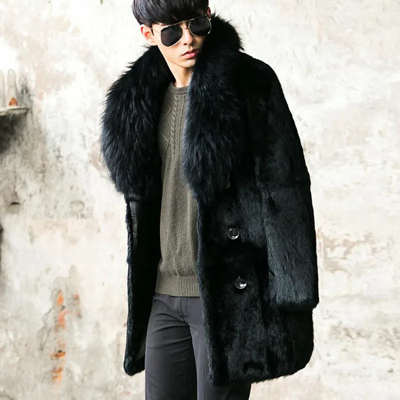 Fashion-Rabbit-Fur-Coats-With-Raccoon-Dog-Fur-Collar-Warm-Hood-Wholeskin-Rabbit-Fur-Jacket-Men (1)