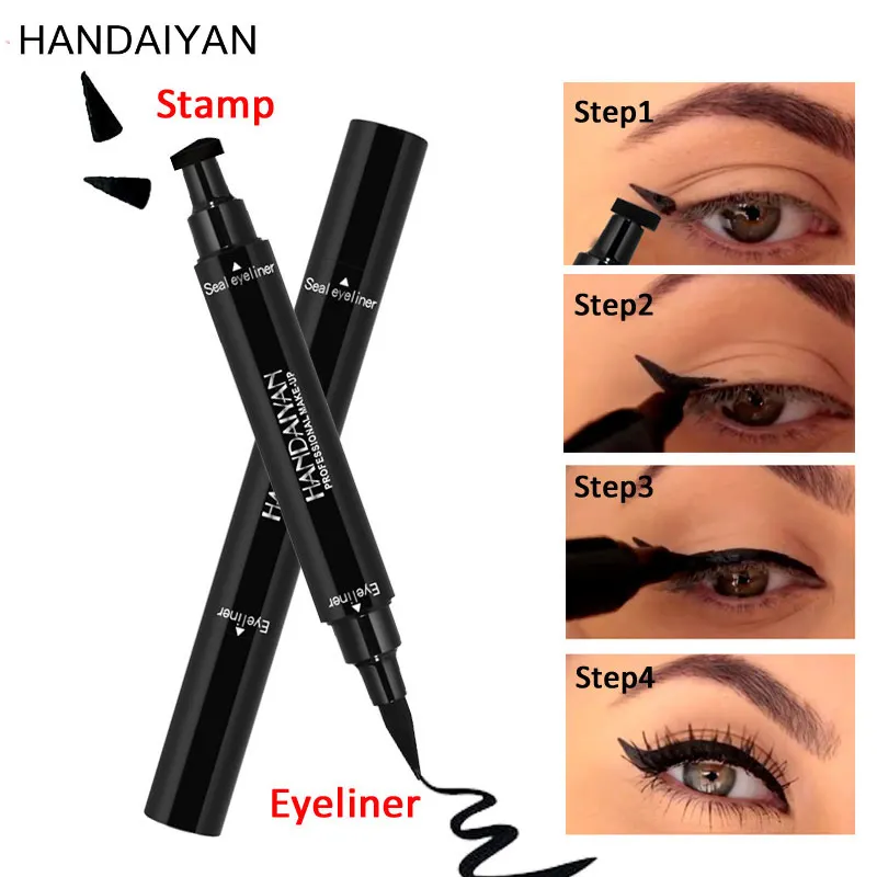 2-in-1 Black Eyeliner Stamp Marker Eye Liner Pencil Liquid Waterproof Stencil Arrow for Eyes Cosmetics Beauty Makeup Eyeliner
2-in-1 Black Eyeliner Stamp Marker Eye Liner Pencil Liquid Waterproof Stencil Arrow for Eyes Cosmetics Beauty Makeup Eyeliner
