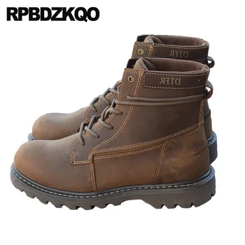 Men Fall Runway 2018 Shoes Lace Up Autumn Short Ankle Booties Full Grain Leather Boots Italian Army Retro Designer Luxury Brown
Men Fall Runway 2018 Shoes Lace Up Autumn Short Ankle Booties Full Grain Leather Boots Italian Army Retro Designer Luxury Brown