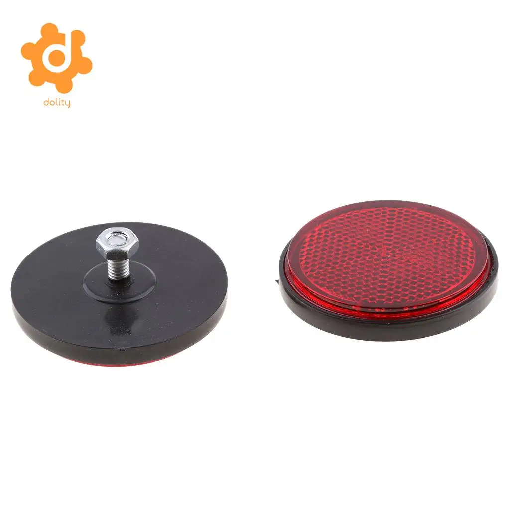 Plastic Round Reflectors for Motorcycle ATV Dirt Bike Motorbike (Red & Green)