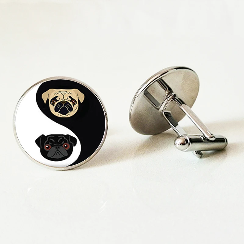 Yinyang Pug Glass Cufflinks Black and Tan Bulldog Dog Jewelry Gift for Pag Lovers Rescue Jewelry men Cufflinks
Yinyang Pug Glass Cufflinks Black and Tan Bulldog Dog Jewelry Gift for Pag Lovers Rescue Jewelry men Cufflinks
