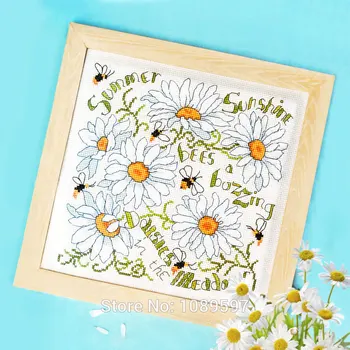 Flower pattern Cross123-7 Cross Stitch Kit Daisies and Bee 11CT accurate printed cloth Hand-embroidered needlework
Flower pattern Cross123-7 Cross Stitch Kit Daisies and Bee 11CT accurate printed cloth Hand-embroidered needlework