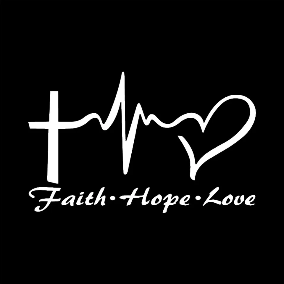 14.6CM9CM Personality Jesus HOPE LOVE FAITH Prayer Creative Vinyl Car sticker Black Silver Laser (3)