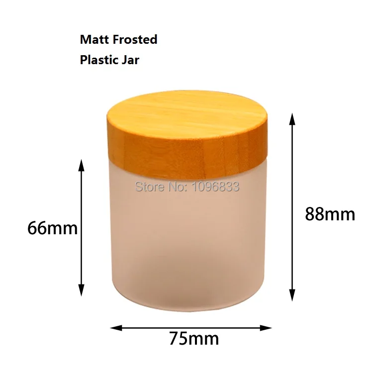 250g 250ml PET Cream Bottle Jars with Bamboo Lid Clear Plastic Cosmetic Container Candy Jars Bamboo Cap Matt Frosted Jar (4)
