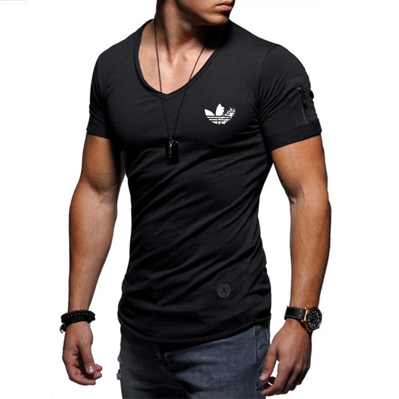 2019 fashion men's T-shirt Slim custom T-shirt brand design fashion luxury V-neck fitness casual T-shirt arm zipper T-shirt men
2019 fashion men's T-shirt Slim custom T-shirt brand design fashion luxury V-neck fitness casual T-shirt arm zipper T-shirt men