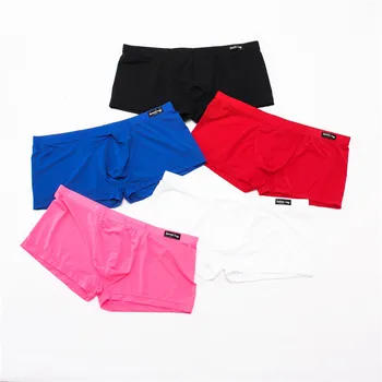 5PCS/Lot Men Boxers Ice Silky Underwear Male Sexy Ultra-Thin Underpants Men Cuecas Tight Boxer Shorts Men's Underwear Nightwear
5PCS/Lot Men Boxers Ice Silky Underwear Male Sexy Ultra-Thin Underpants Men Cuecas Tight Boxer Shorts Men's Underwear Nightwear