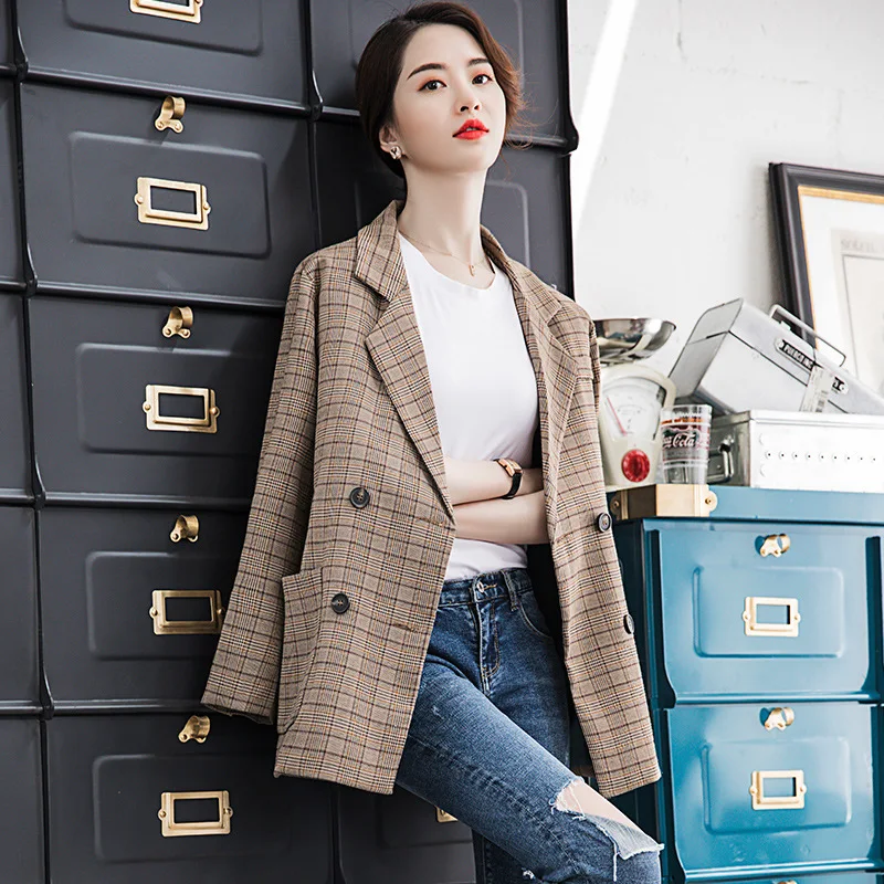2019 Fashion Modern Street England Plaid Small Suit Female Slim Casual Suit Autumn and Winter Large Size Women's Clothing
2019 Fashion Modern Street England Plaid Small Suit Female Slim Casual Suit Autumn and Winter Large Size Women's Clothing