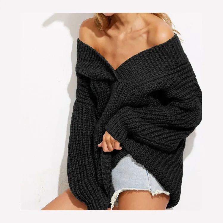 Fashion Autumn Winter V-Neck Warm Sweaters Women Off-Shoulder Loose Knitwear Drop Shoulder Long Sleeve Knit Pullovers
Fashion Autumn Winter V-Neck Warm Sweaters Women Off-Shoulder Loose Knitwear Drop Shoulder Long Sleeve Knit Pullovers