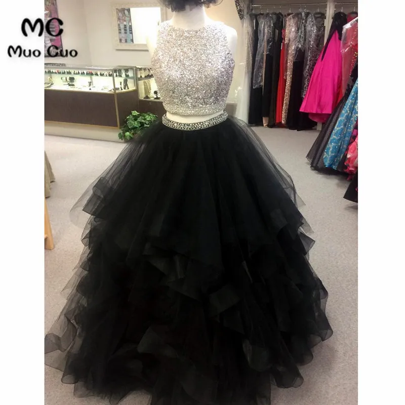 Sparkly 2019 Prom dresses Long with Crystals Two Pieces Gown Ball Gown Ruffles graduation dresses Evening Prom Dress for Women
Sparkly 2019 Prom dresses Long with Crystals Two Pieces Gown Ball Gown Ruffles graduation dresses Evening Prom Dress for Women