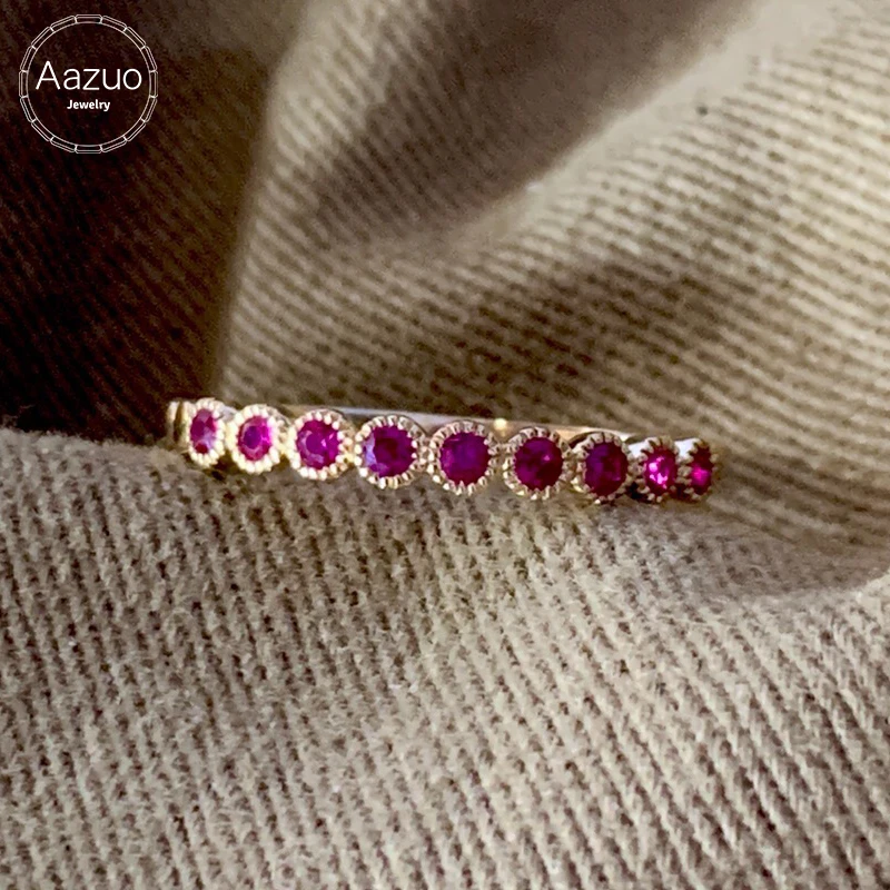 Aazuo Ins Trendy 18K Yellow Gold Natural Ruby Fashion Ring Set Ring gifted for Women Midi Finger Au750
Aazuo Ins Trendy 18K Yellow Gold Natural Ruby Fashion Ring Set Ring gifted for Women Midi Finger Au750