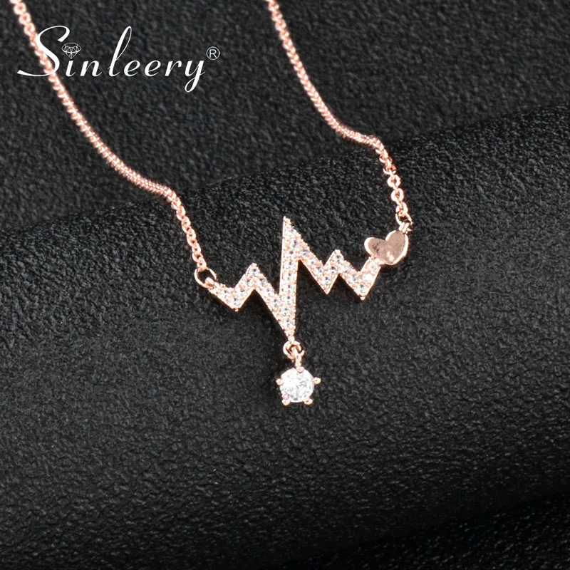 SINLEERY Choker Necklace Lightning Heartbeat Necklace Silver Rose Gold Color Chain Statement Crystal Necklace XL011 SSB
SINLEERY Choker Necklace Lightning Heartbeat Necklace Silver Rose Gold Color Chain Statement Crystal Necklace XL011 SSB