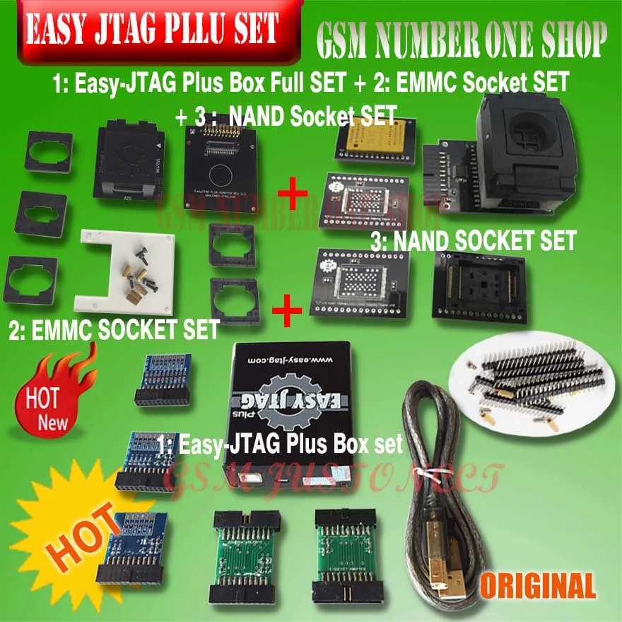 Original New version Full set Easy Jtag plus box Easy-Jtag plus box + EMMC socket + NAND socket
Original New version Full set Easy Jtag plus box Easy-Jtag plus box + EMMC socket + NAND socket