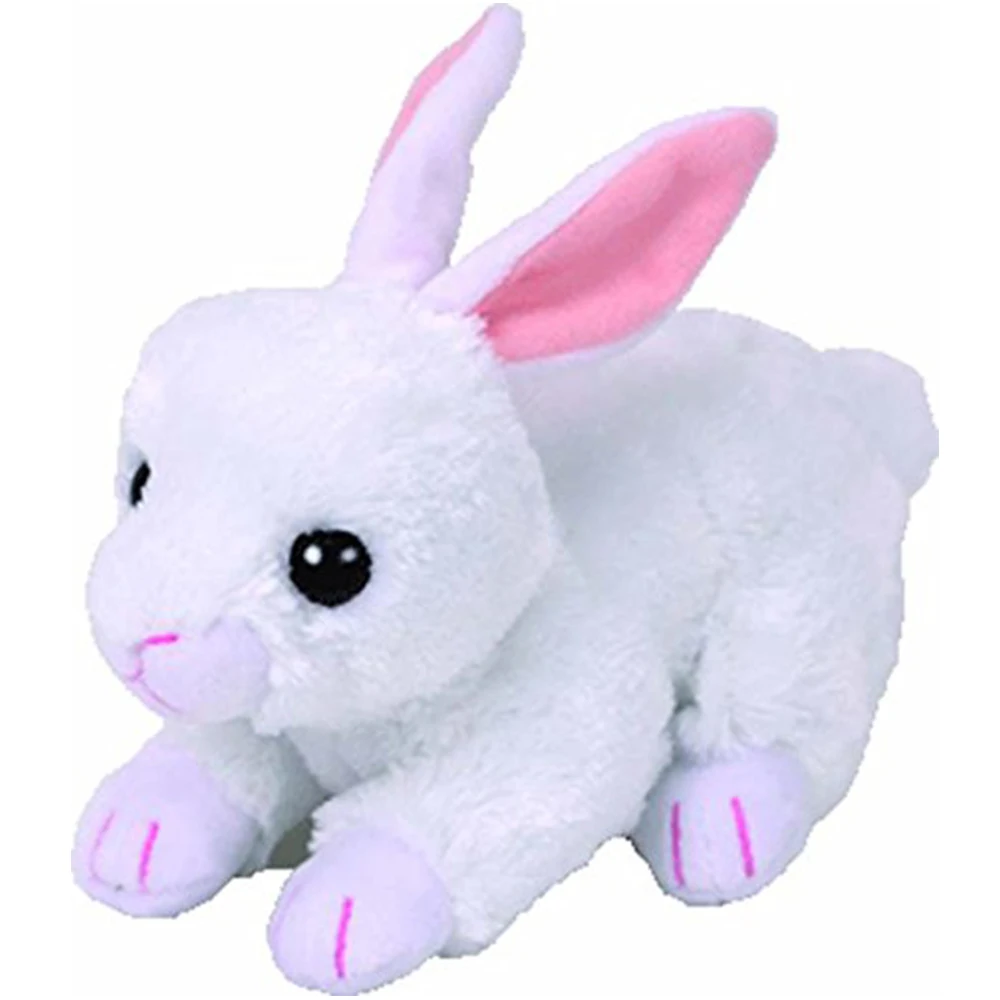 

Pyoopeo Ty Beanie Babies 6" 15cm Cotton White Bunny Plush Regular Stuffed Animal Rabbit Collection Soft Doll Toy with Heart Tag