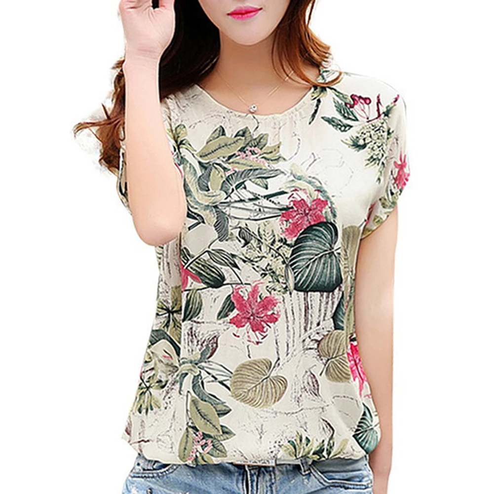 2019 Summer Polyester Cotton Women Floral Printing Tops Short Sleeve Loose Casual Tops
2019 Summer Polyester Cotton Women Floral Printing Tops Short Sleeve Loose Casual Tops