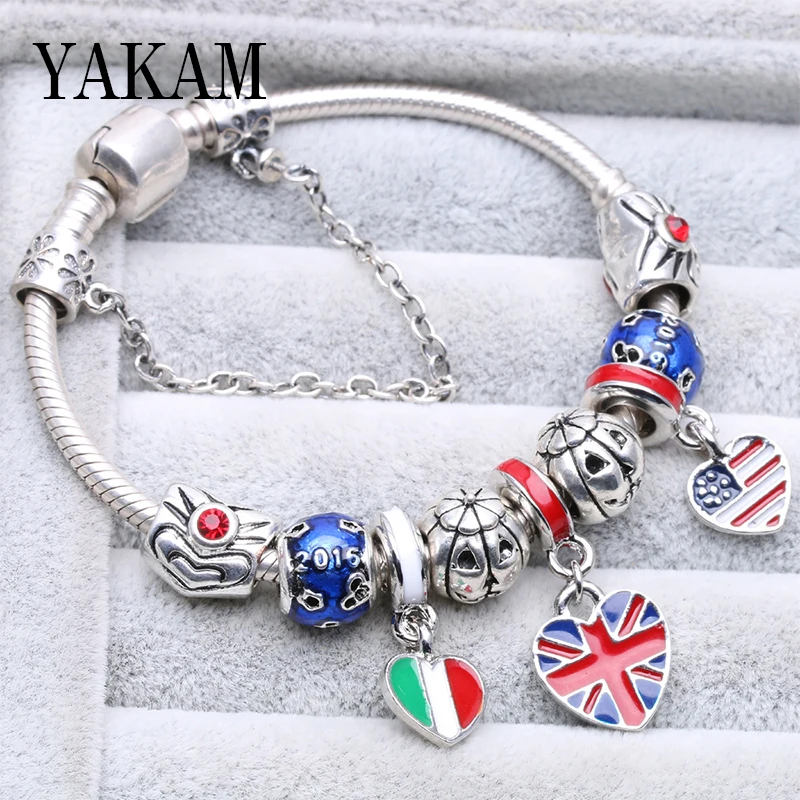 Red Blue Enamel Italy American US British Flag Heart Pendant 2016 Fit Original European Charms Bracelet UK Bead Women Bangle DIY
Red Blue Enamel Italy American US British Flag Heart Pendant 2016 Fit Original European Charms Bracelet UK Bead Women Bangle DIY