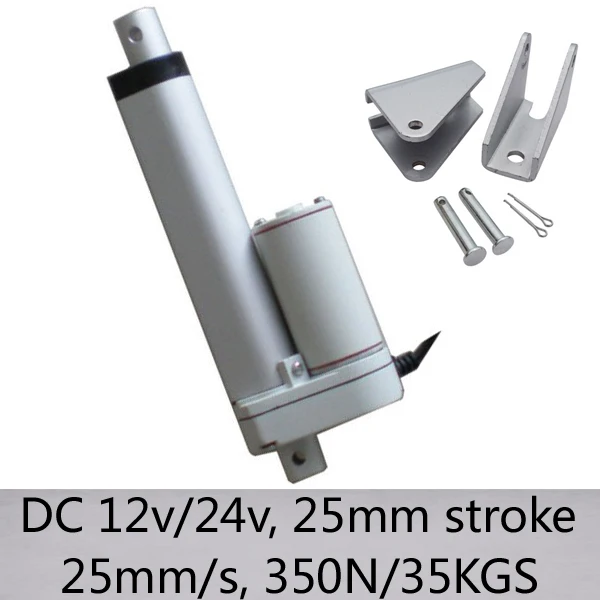 DC12v/24v linear actuators with 25mm/s 1"/25mm mini stroke 350N/35kgs push load and mounting brackets Hot Sales
DC12v/24v linear actuators with 25mm/s 1"/25mm mini stroke 350N/35kgs push load and mounting brackets Hot Sales