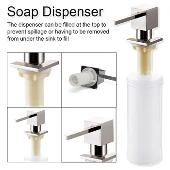 1pc 300ML Stainless Steel Liquid Soap Dispenser Deck Mounted Kitchen Soap Dispensers Built in Square Soap Dispenser Pump
1pc 300ML Stainless Steel Liquid Soap Dispenser Deck Mounted Kitchen Soap Dispensers Built in Square Soap Dispenser Pump