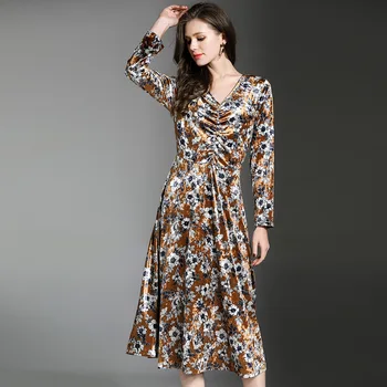 Womens V-Neck Dress Vestidos Velvet Flannel Elegant Floral Print Vintage Fitted Casual Stretch Formal Party Sheath Bodycon
Womens V-Neck Dress Vestidos Velvet Flannel Elegant Floral Print Vintage Fitted Casual Stretch Formal Party Sheath Bodycon