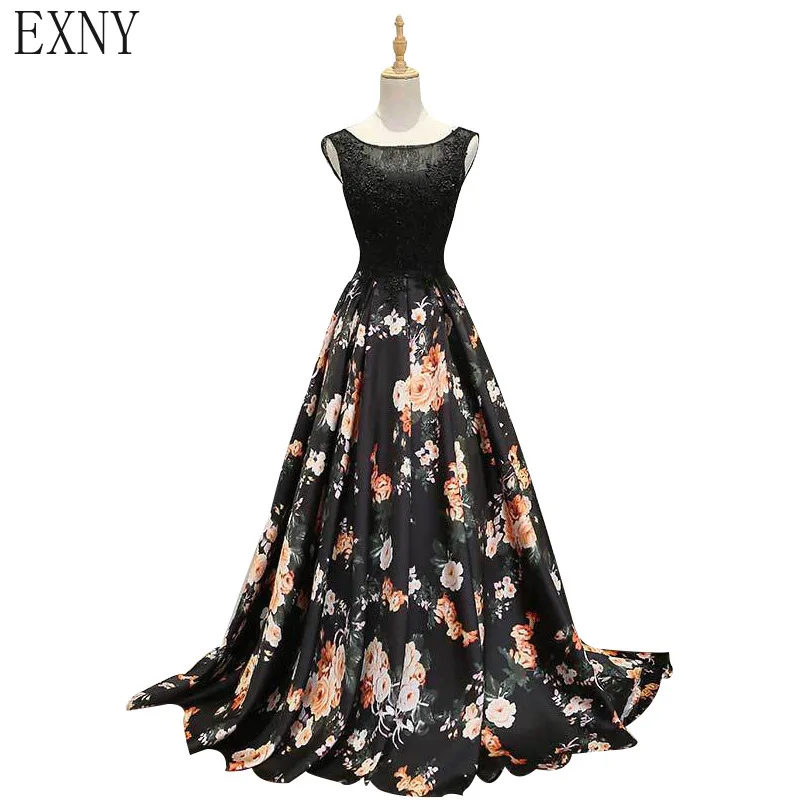 EXNY 2019 Floral Print A Line Long Evening Dresses Elegant Party Flowers Beaded Lace Appliques Prom Gowns Vestidos
EXNY 2019 Floral Print A Line Long Evening Dresses Elegant Party Flowers Beaded Lace Appliques Prom Gowns Vestidos