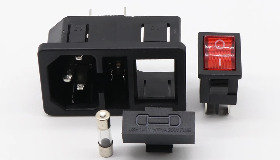 Description Picture 4 of itemwith 10A fuse ! Red Rocker Switch Fused IEC 320 C14 Inlet Power Socket Fuse Switch Connector Plug Connector
