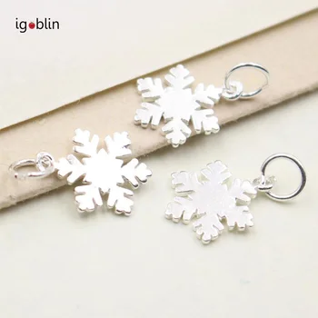 Lovely Bracelet Accessory DIY Handmade Jewelry Material Little Snow Shape Simple Style Pure Silver Pedants with Round Ring i019G
Lovely Bracelet Accessory DIY Handmade Jewelry Material Little Snow Shape Simple Style Pure Silver Pedants with Round Ring i019G