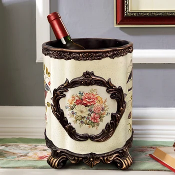 Large European style living room garbage cans domestic decorative trash cans American trash resin paint without cover
Large European style living room garbage cans domestic decorative trash cans American trash resin paint without cover