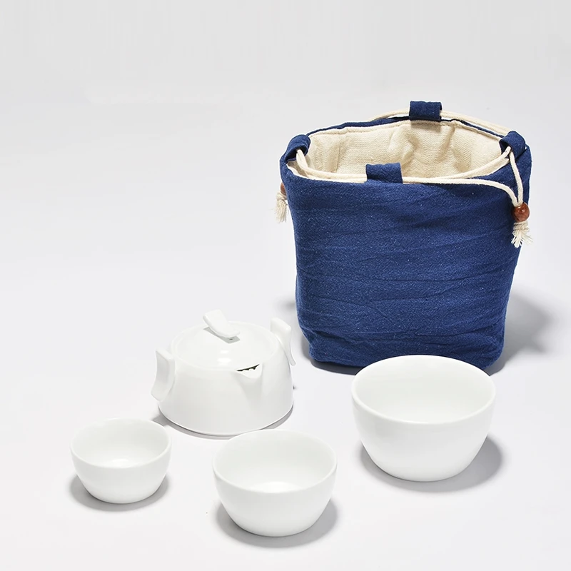 Ceramic Portable Tea Pot With Bag White Porcelain Kung Fu Tea Set 1 Pot 3 Cups Hand Made Teapot Kettle Travel Set Gaiwan
Ceramic Portable Tea Pot With Bag White Porcelain Kung Fu Tea Set 1 Pot 3 Cups Hand Made Teapot Kettle Travel Set Gaiwan