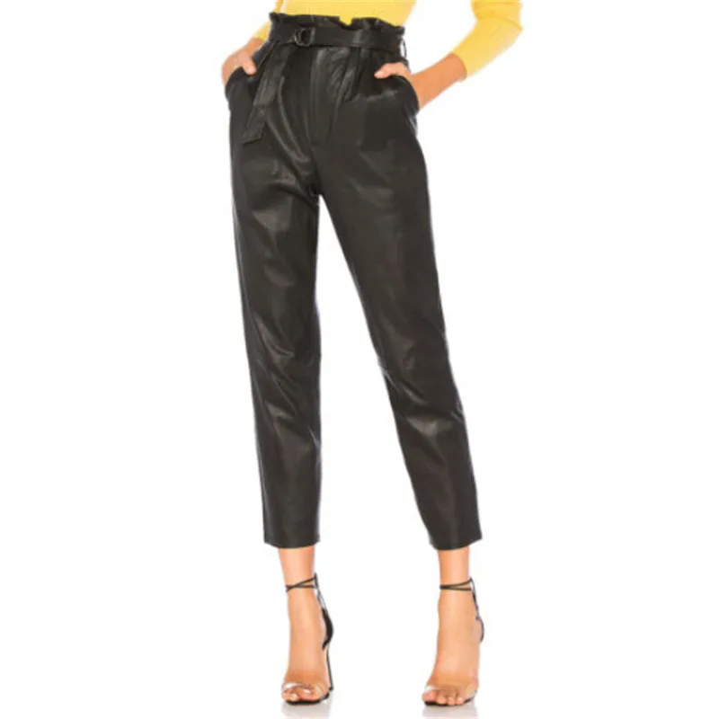 Women arrival Sexy Black Pants With Belt Hot Sale Ladies Slim Pu Leather Trousers Wet Look High Waist Stretch Slim Pencil Pants Women arrival Sexy Black Pants With Belt Hot Sale Ladies Slim Pu Leather Trousers Wet Look High Waist Stretch Slim Pencil Pants