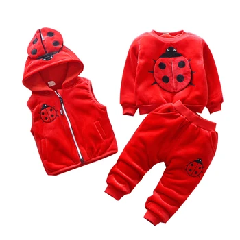 2019 winter baby Clothing Sets ladybug cotton Christmas Snowsuit Thicken Warm Sweatshirt Suit for girl boy 3pcs/set Kids Clothes 
2019 winter baby Clothing Sets ladybug cotton Christmas Snowsuit Thicken Warm Sweatshirt Suit for girl boy 3pcs/set Kids Clothes