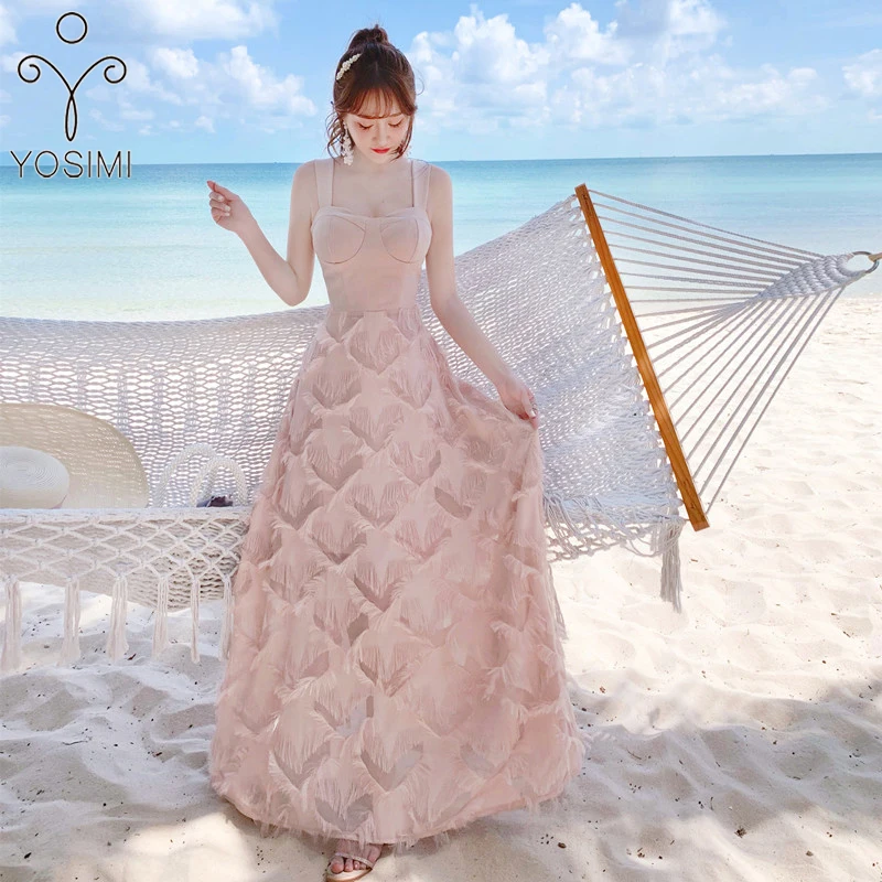 YOSIMI 2019 Summer Maxi Elegant Feather 3D-Embroidery Long Women Dress Sleeveless Strapless Evening Party Fairy Halter Dresses
YOSIMI 2019 Summer Maxi Elegant Feather 3D-Embroidery Long Women Dress Sleeveless Strapless Evening Party Fairy Halter Dresses