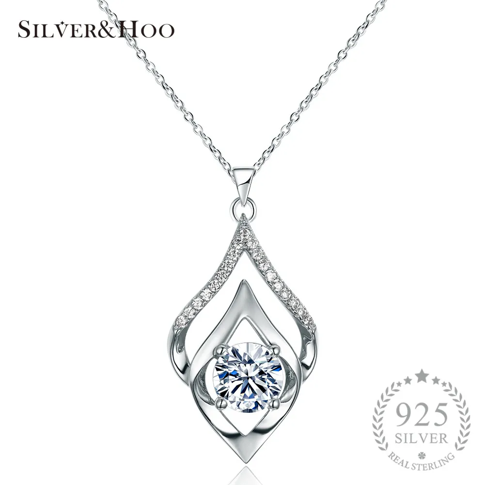 SILVERHOO Women Elegant 925 Sterling Silver Pendant Necklace Fine Jewelry Wedding Party Accessories with Shining Zircon
SILVERHOO Women Elegant 925 Sterling Silver Pendant Necklace Fine Jewelry Wedding Party Accessories with Shining Zircon