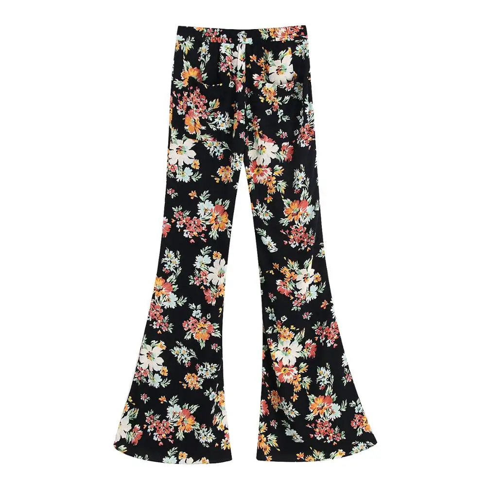 2019 za women's floral print flare pants causal loose female's chiffon trousers wide leg pants size XS S M L
2019 za women's floral print flare pants causal loose female's chiffon trousers wide leg pants size XS S M L