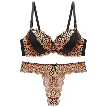 Sexy leopard lace bra suit BC cup closure inner suit 
Sexy leopard lace bra suit BC cup closure inner suit