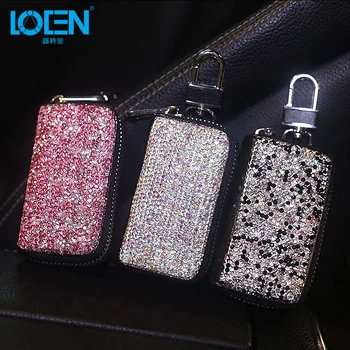 LOEN Leather Rhinestone Diamond Car Key Cover Key Case For seat ibiza Peugeot 206 fiat 500 bmw e90 Protector Key Bag Keychain
LOEN Leather Rhinestone Diamond Car Key Cover Key Case For seat ibiza Peugeot 206 fiat 500 bmw e90 Protector Key Bag Keychain