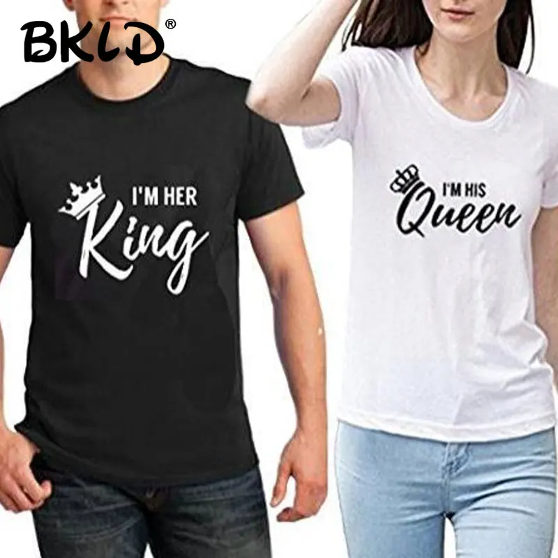 BKLD Men Women T Shirt King Queen Crown Printed Couple Clothes Lovers Tee Shirt Femme Summer T-Shirt 2024 Casual O-Neck Tops
BKLD Men Women T Shirt King Queen Crown Printed Couple Clothes Lovers Tee Shirt Femme Summer T-Shirt 2024 Casual O-Neck Tops