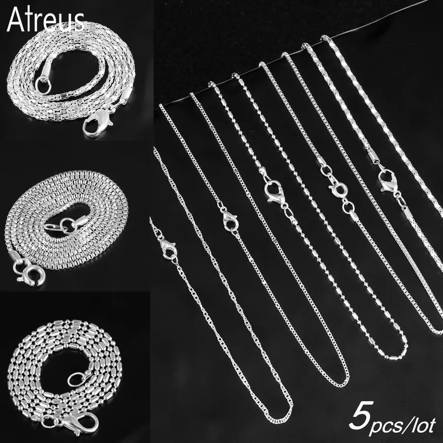 Atreus5pcs/lot 43-51cm Silver Color Metal Ball Curb Sequin Link Chains With Lobster Clasp for DIY Necklace Jewelry Findings Make
Atreus5pcs/lot 43-51cm Silver Color Metal Ball Curb Sequin Link Chains With Lobster Clasp for DIY Necklace Jewelry Findings Make