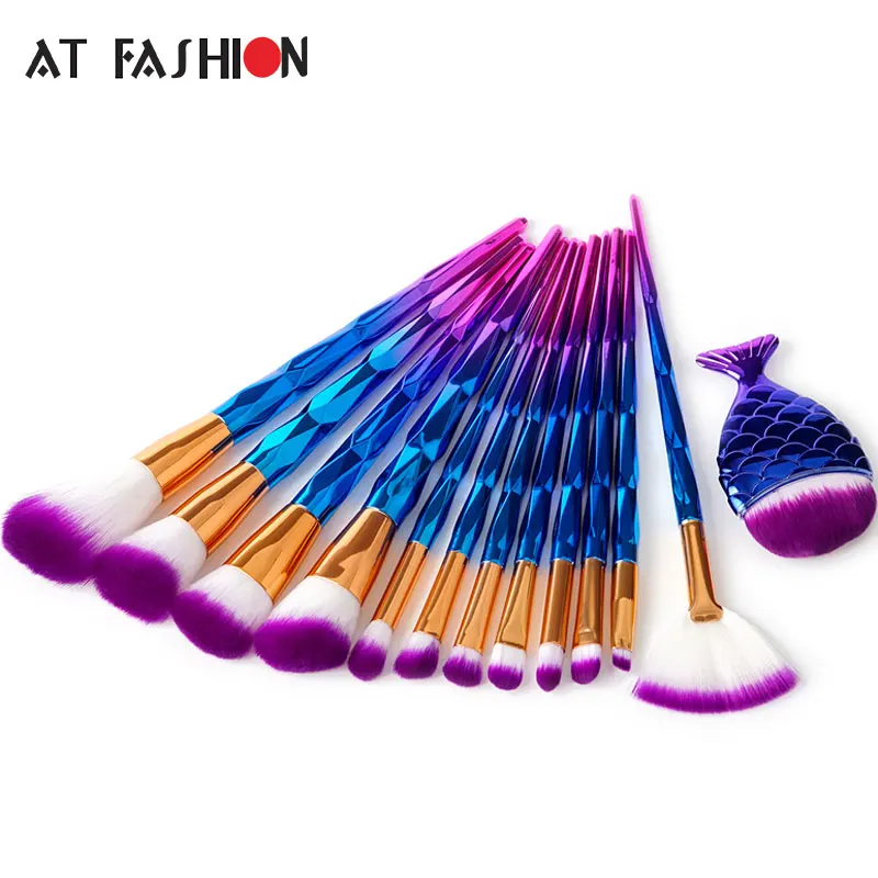 AT FASHION Professional Diamond Makeup Brush Set Mermaid Makeup Brushes Cosmetics Powder Blending Fishtail Shaped Brush Kit
AT FASHION Professional Diamond Makeup Brush Set Mermaid Makeup Brushes Cosmetics Powder Blending Fishtail Shaped Brush Kit