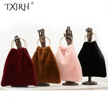 TXJRH Korea Style Hairy Shaggy Faux Fur Furry Purse Iron Ring Handbag Tote Bag Evening Party Lady Stylish Christmas Gift 4 Color
TXJRH Korea Style Hairy Shaggy Faux Fur Furry Purse Iron Ring Handbag Tote Bag Evening Party Lady Stylish Christmas Gift 4 Color