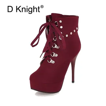 Plus Size 32-43 Ankle Boots For Women Platform High Heels Female Lace Up Shoes Woman Rivet Short Motorcycle Boot Botas Feminino
Plus Size 32-43 Ankle Boots For Women Platform High Heels Female Lace Up Shoes Woman Rivet Short Motorcycle Boot Botas Feminino