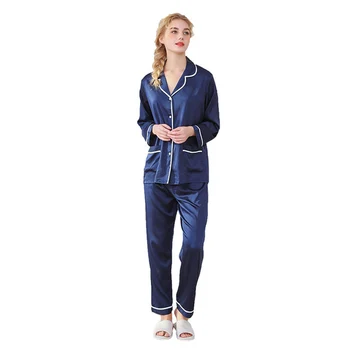 Spring Summer Lady Long Sleeve Shirt+Pants Solid Color Casual Home suit Silk Satin Women Pajama Sets Breathable Pijama Feminino
Spring Summer Lady Long Sleeve Shirt+Pants Solid Color Casual Home suit Silk Satin Women Pajama Sets Breathable Pijama Feminino