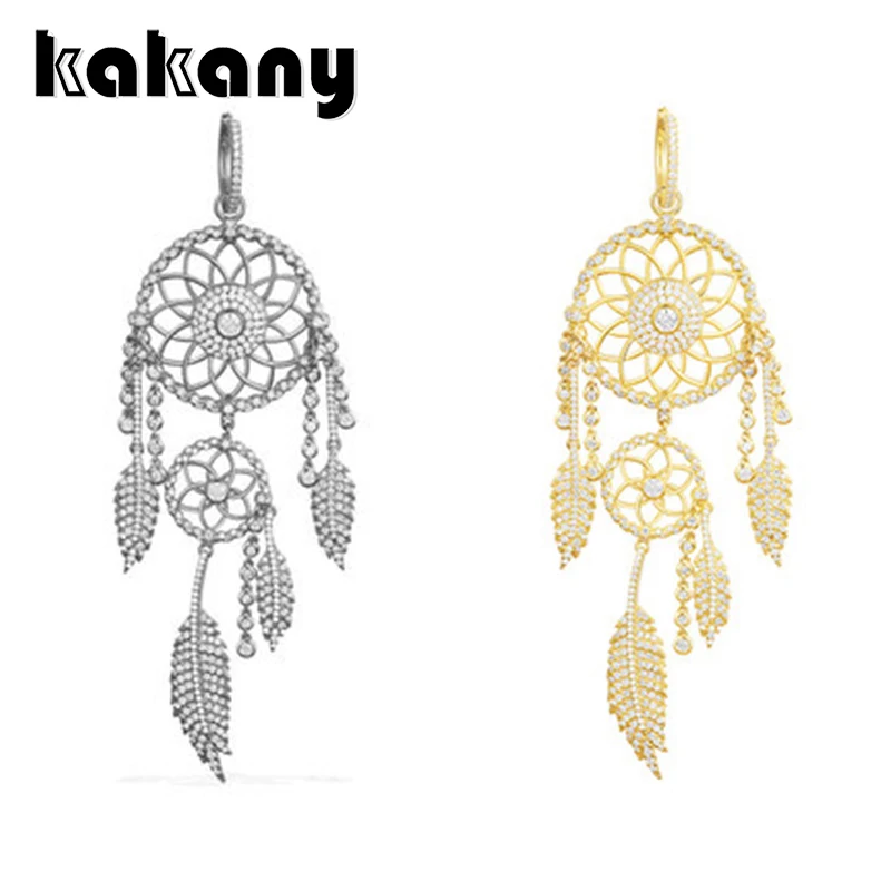 KAKANY 925 sterling silver Single gold and grey diamond DREAM CATCHER earrings Original high quality 1:1 fashion jewelry
KAKANY 925 sterling silver Single gold and grey diamond DREAM CATCHER earrings Original high quality 1:1 fashion jewelry