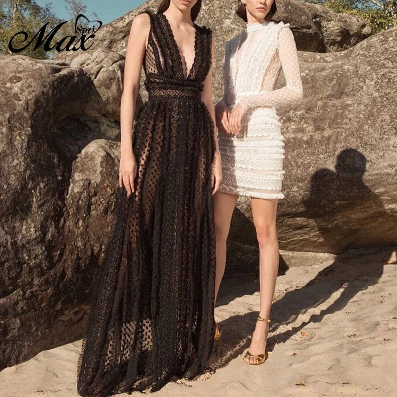 Max Spri 2019 New Style Sexy Women Dress High Waist Plunge V-neck Features Lace Fringe Elegant Gown Dress
Max Spri 2019 New Style Sexy Women Dress High Waist Plunge V-neck Features Lace Fringe Elegant Gown Dress