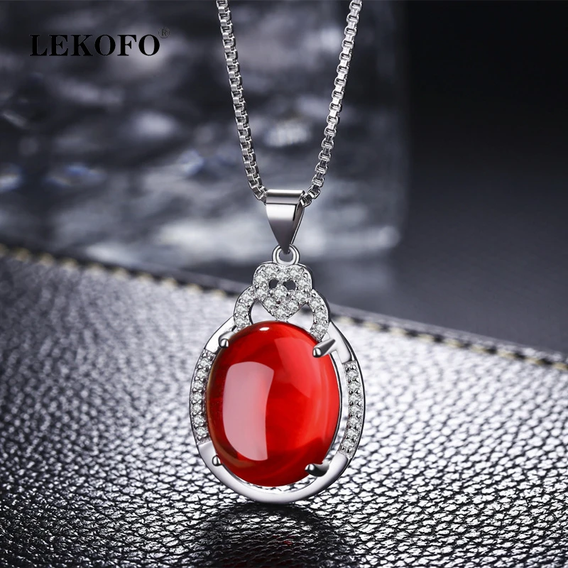 LEKOFO Vintage Green Red Corundum Pendant Necklace Women Fashion Jewelry Heart Inlaid Crystal 925 Sterling Silver Pendants
LEKOFO Vintage Green Red Corundum Pendant Necklace Women Fashion Jewelry Heart Inlaid Crystal 925 Sterling Silver Pendants