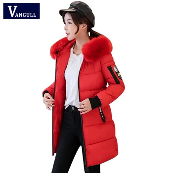 Winter Plus Size Jacket Women Hooded With Fur Collar Long Coat Cotton Padded Female Parka Outwear Chaqueta Mujer VANGULL 2018
Winter Plus Size Jacket Women Hooded With Fur Collar Long Coat Cotton Padded Female Parka Outwear Chaqueta Mujer VANGULL 2018