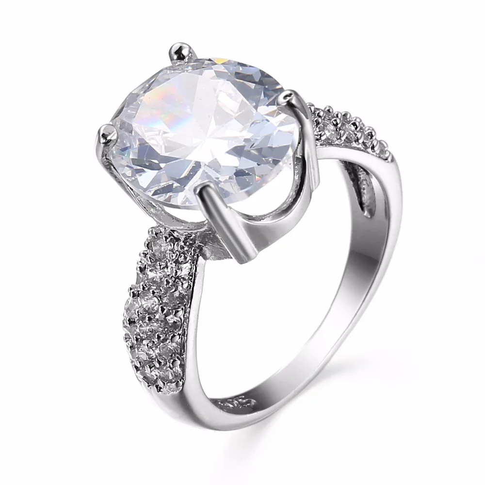 White Gold Color Luxury Oval Zirkon Crystal Ring White CZ zircon Jewelry Wedding Rings Size 6 / 7 / 8 / 9/10 Rings Women
White Gold Color Luxury Oval Zirkon Crystal Ring White CZ zircon Jewelry Wedding Rings Size 6 / 7 / 8 / 9/10 Rings Women