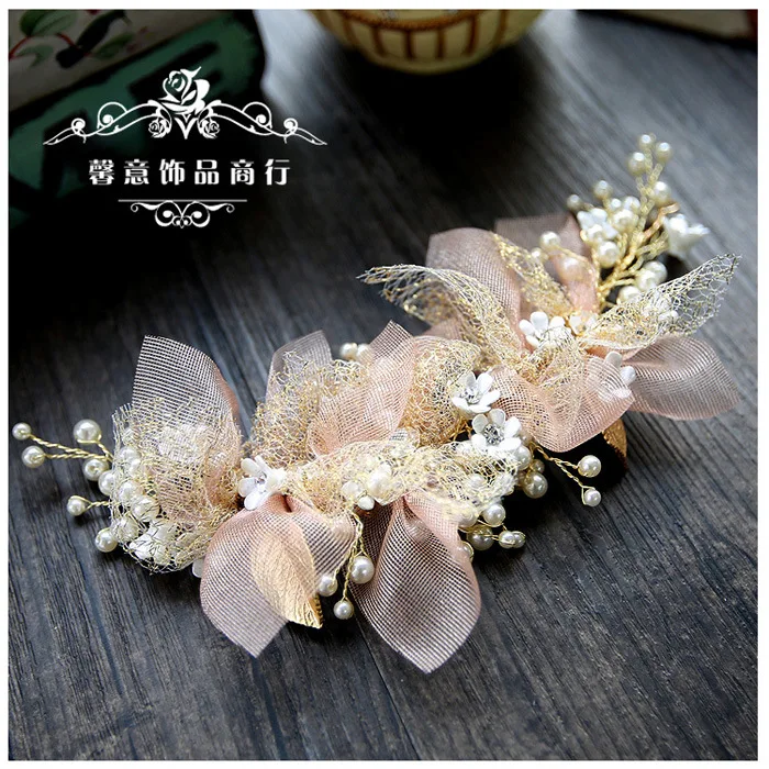 Корейский цветок из шелковой пряжи головной убор для невесты красивый женский