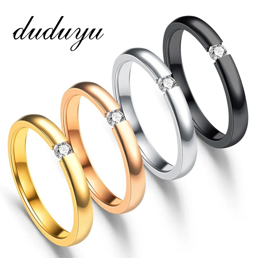 New Classic Wedding Rings Titanium Steel Zircon Gold Ring Fashion Silver/Black/Rose Gold Men's and Women's Ring Couple Ring
New Classic Wedding Rings Titanium Steel Zircon Gold Ring Fashion Silver/Black/Rose Gold Men's and Women's Ring Couple Ring